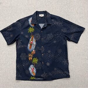 Pacific Legend Men's Santa and Snowflakes Hawaiian Christmas Shirt Size XL